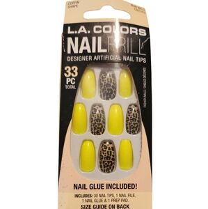 L.A. Colors Nail Frill Artificial Nail Tips Yellow/CheetahShape - CoffinStyle